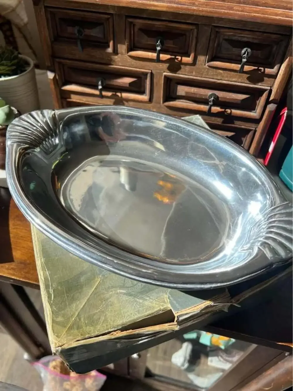 🐚Vintage Wilton Armetale NWT Scallop Handled Bowl, Silver